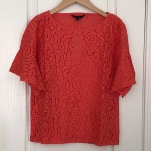 Banana Republic Lace Flutter Sleeve Top
